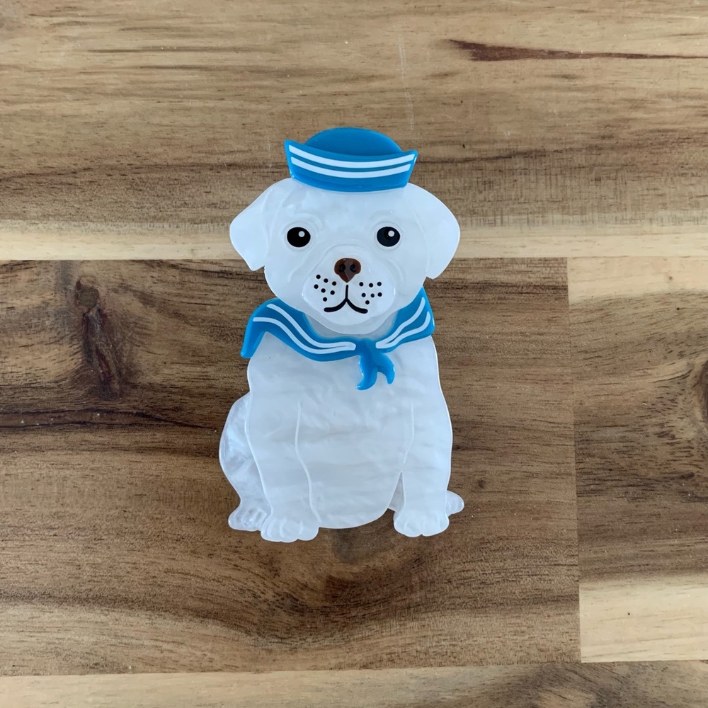 Erstwilder The Sailor Pup Brooch dog pin NWOT